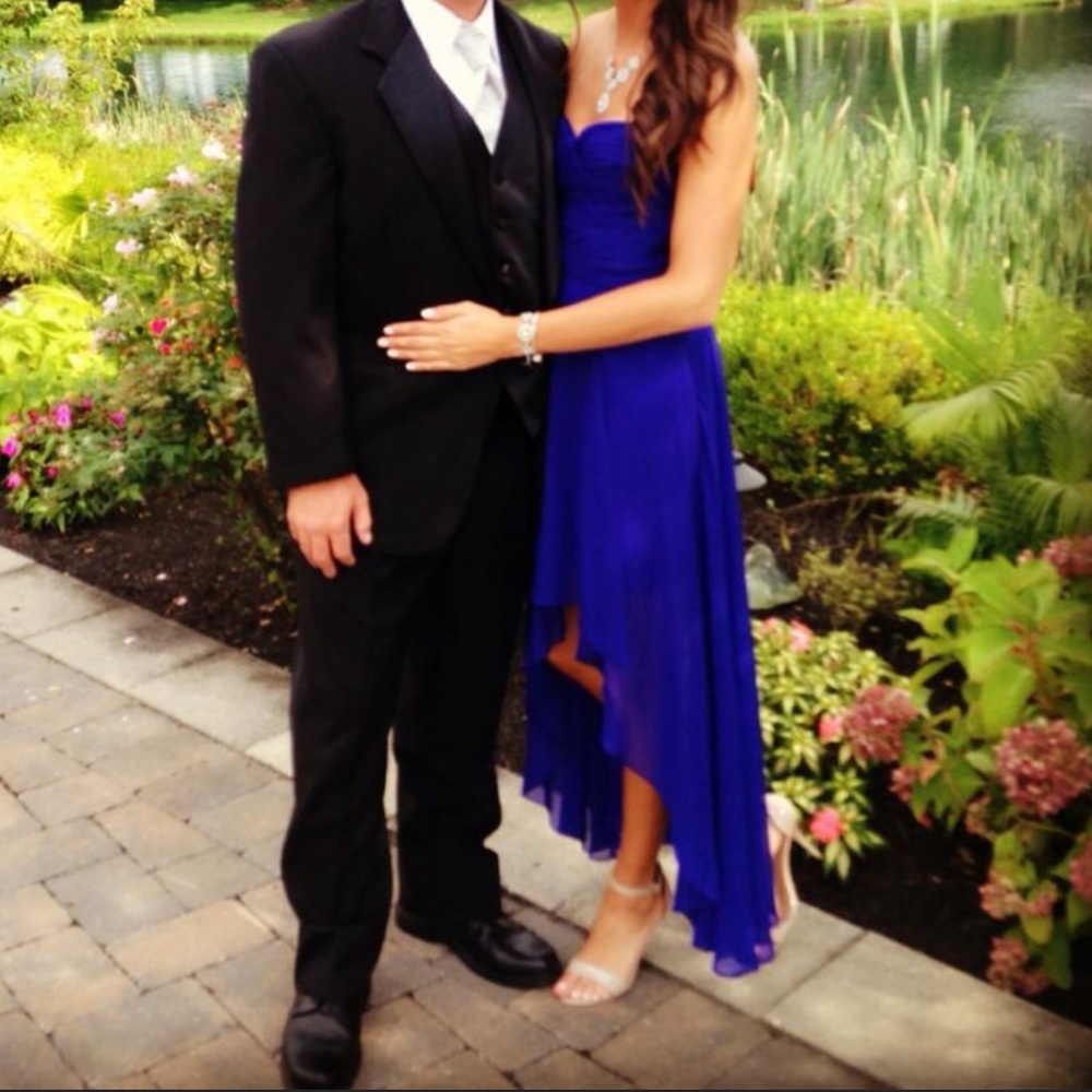 Strapless High/Low Prom Dress